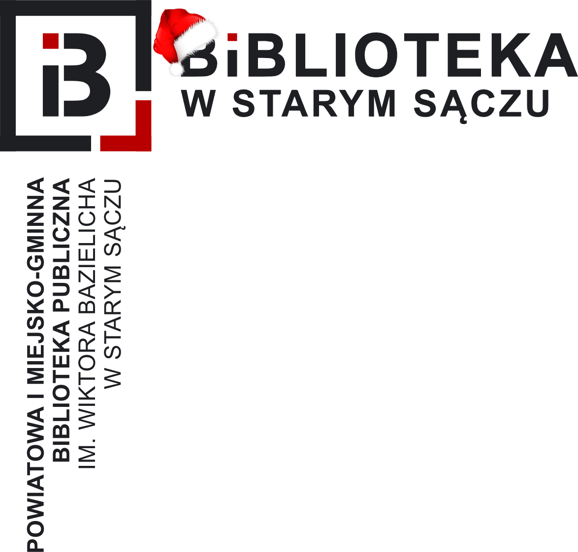 Powiatowa i Miejsko-Gminna Biblioteka Publiczna w Starym Sączu - Logo pionowe